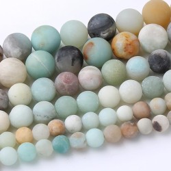 48pcs 8mm Frosted Amazonite Beads Energy* Beads for DIY Jewelry Bracelet Necklace Making 38.1cm