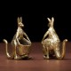 1 Piece Solid Copper Imitation Kangaroo Decoration Brass Kangaroo Miniature Statue Kangaroo Tabletop Decoration Crafts Gifts Brass Kangaroo Home Living Room Decorations