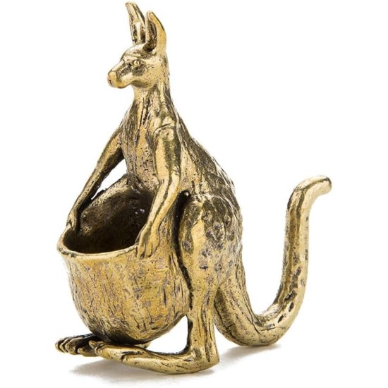 1 Piece Solid Copper Imitation Kangaroo Decoration Brass Kangaroo Miniature Statue Kangaroo Tabletop Decoration Crafts Gifts Brass Kangaroo Home Living Room Decorations