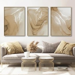 Abstract marble canvas wall art modern abstract marble art print brown and gold marble wall art marble picture wall decoration beige marble poster canvas painting bathroom decor 40.64 x 60.96 x 7.62 cm unframed