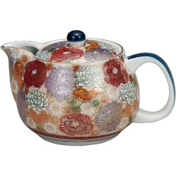 Kutani ware earthenware teapot flower box (with tea strainer)